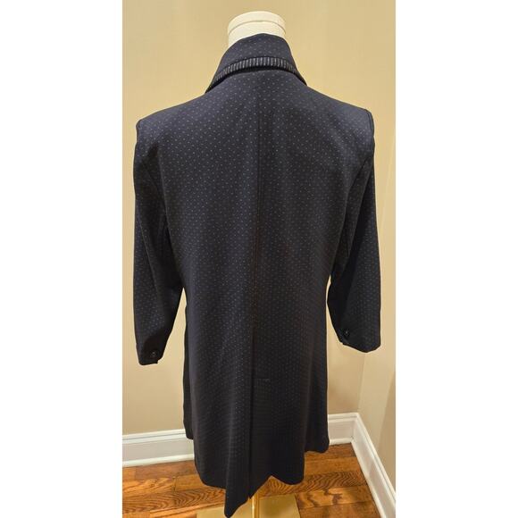 Cabi Carriage Jacket Navy Blue White 3/4 Sleeve Hip Length Collar Medium Classic - Picture 7 of 11